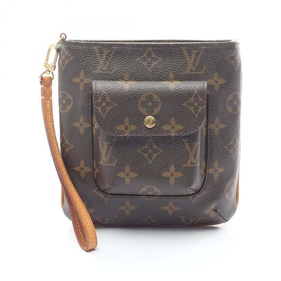 LOUIS VUITTON Authentic Brown Monogram Leather Pouch